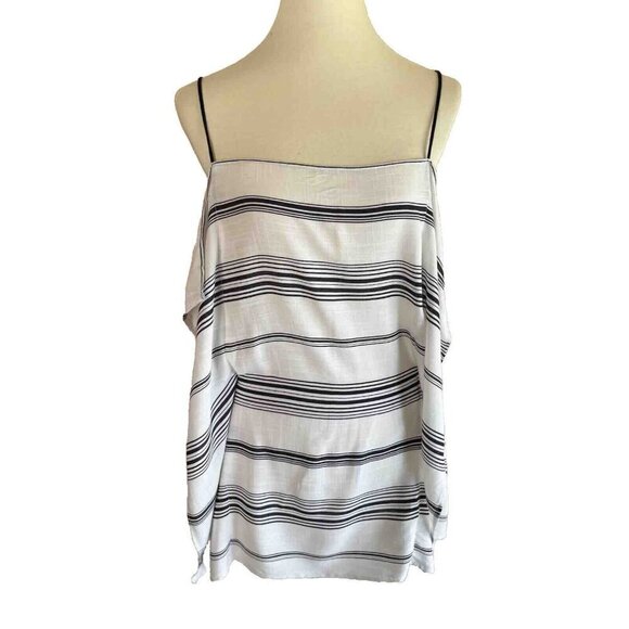 KENDALL + KYLIE Women's White Striped Tie waist Tank Top Size L - Picture 1 of 10